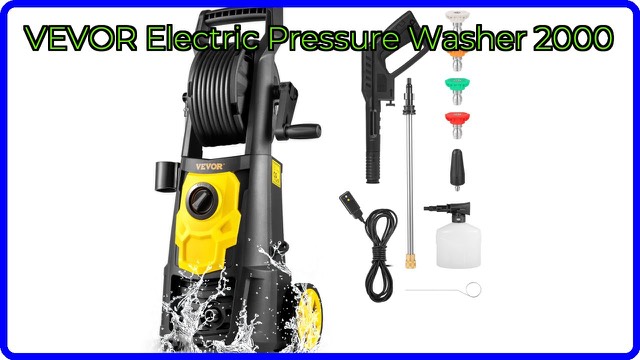 VEVOR 2000 PSI electric pressure washer with hose reel and spray gun