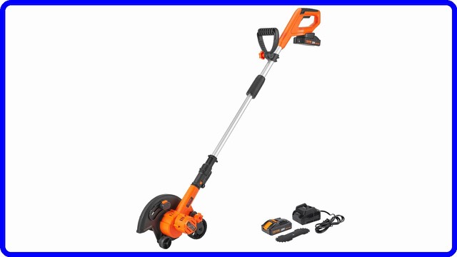 VEVOR 20V cordless lawn edger with orange and black body and 9-inch blade