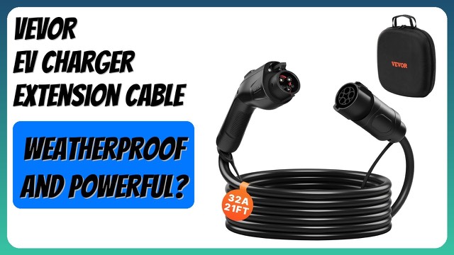 VEVOR J1772 EV charger extension cable coiled with carrying bag