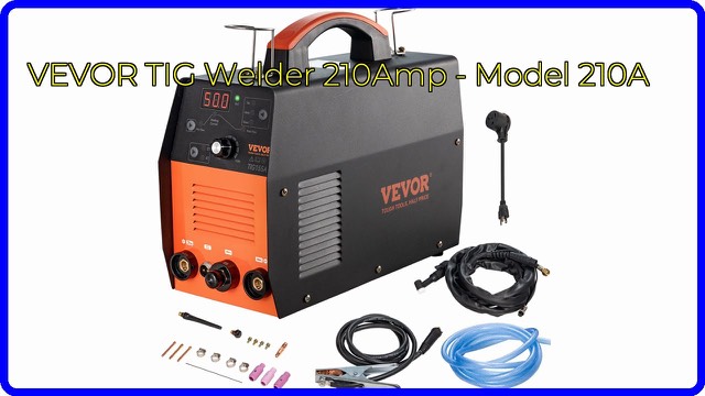 VEVOR 210A TIG welder with torch and ground clamp