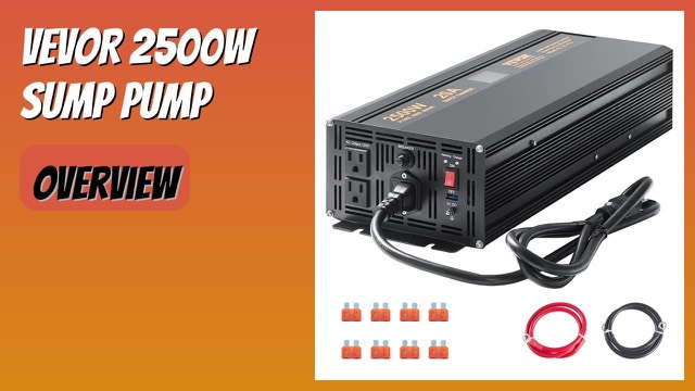 VEVOR 2500W sump pump battery backup inverter with LCD display