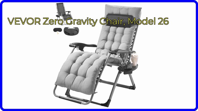 VEVOR grey zero gravity recliner chair with cushion and headrest