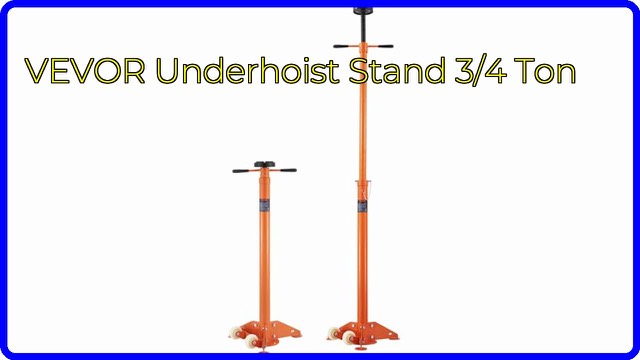 VEVOR red 3/4 ton underhoist support stand with triangular base and wheels