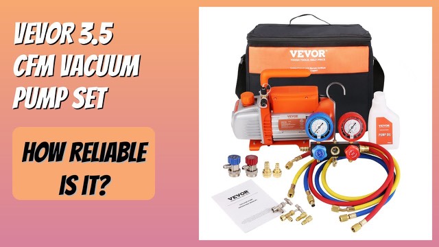 VEVOR 3.5 CFM vacuum pump with manifold gauge set, hoses and carry bag