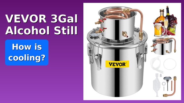 VEVOR 3-gallon stainless steel alcohol still with copper coil condenser