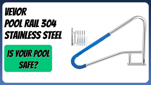 VEVOR stainless steel pool handrail with black grip cover