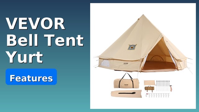 VEVOR canvas bell tent with a round footprint set up on grass