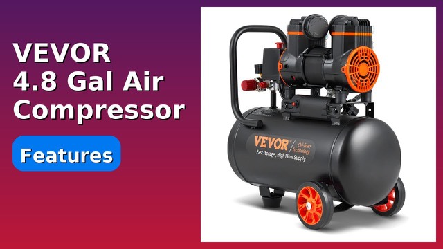 VEVOR 4.8 gallon portable oil-free air compressor
