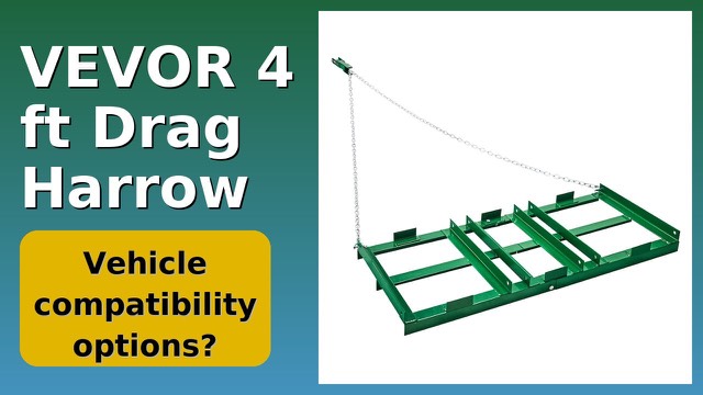 VEVOR 4 ft green steel tow-behind drag harrow with chain