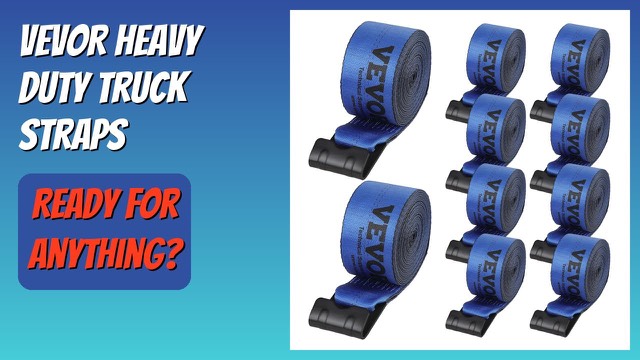 Blue VEVOR polyester tie-down straps with black flat hooks