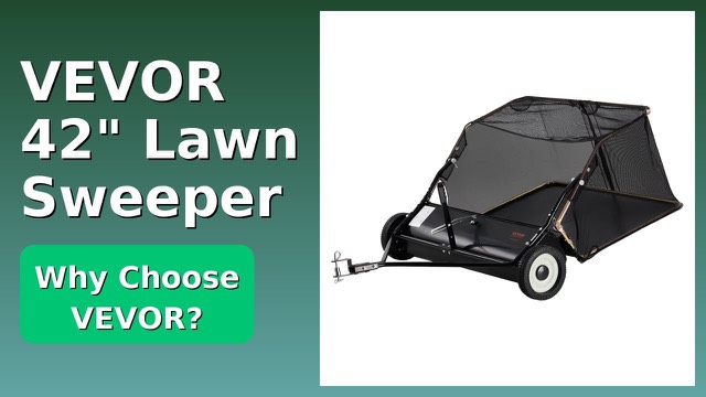 VEVOR 42-inch tow-behind lawn sweeper with collection bag
