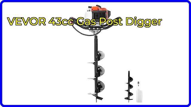 VEVOR 43cc gas powered post hole digger with an 8-inch auger bit