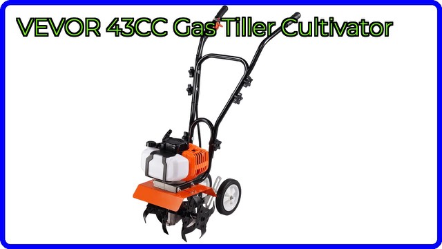 VEVOR 43cc gas-powered garden tiller cultivator with four steel tines