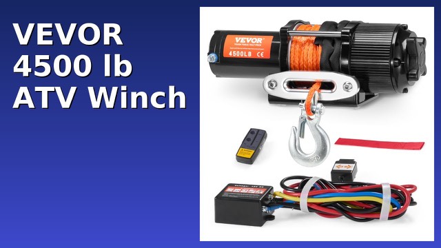 VEVOR 4500 lb electric ATV winch with synthetic rope and aluminum fairlead