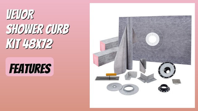 VEVOR shower curb kit with foam tray, drain, curbs and membrane for a tiled shower