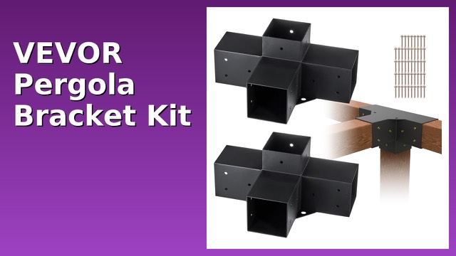 VEVOR black steel four-way pergola bracket for 4x4 timber posts