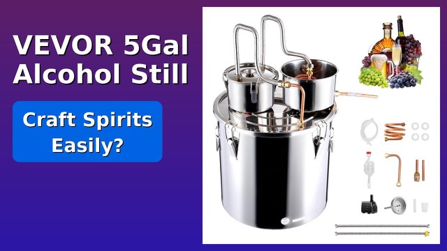 VEVOR 5-gallon stainless steel alcohol still with thumper keg and copper tube