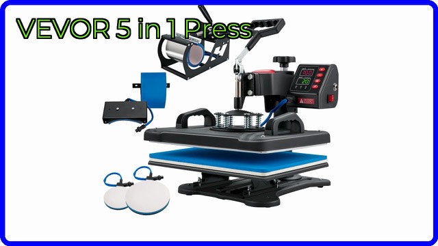 VEVOR 5-in-1 clamshell heat press machine with digital controls