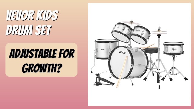 VEVOR silver 5-piece junior drum set with throne and cymbals