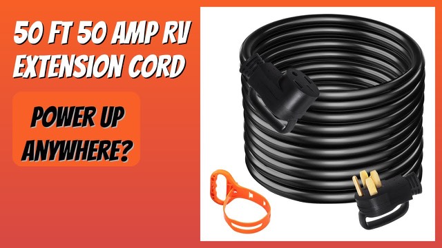 VEVOR 50-foot 50-amp RV extension cord with NEMA 14-50 plug and connector