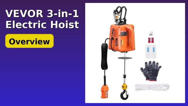 VEVOR 500-D2 portable electric hoist winch with double hook