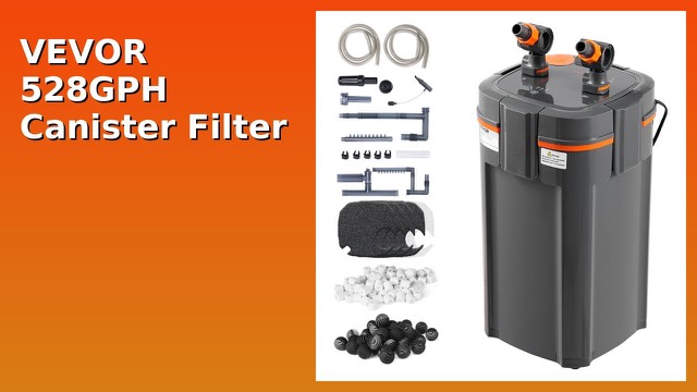 VEVOR submersible aquarium filter with UV lamp and filter media