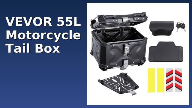 VEVOR 55L aluminum alloy motorcycle tail box with lock
