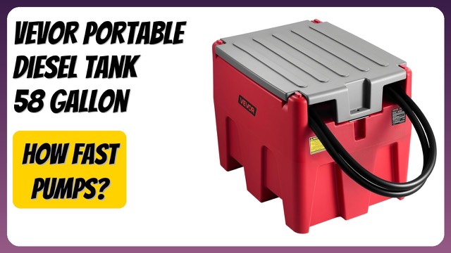 VEVOR red 58 gallon portable diesel transfer tank with 12V pump and hose