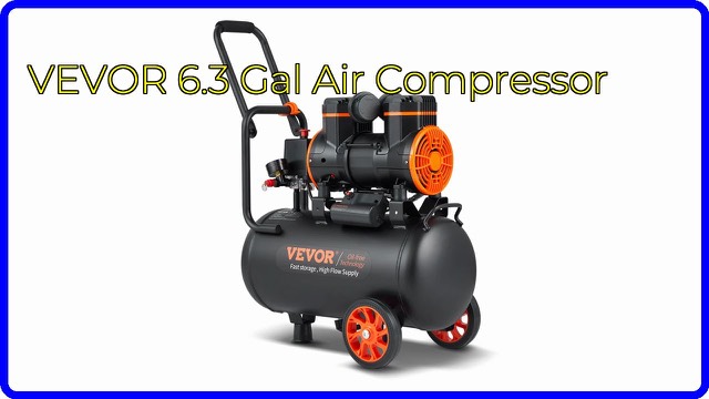VEVOR 6.3 gallon portable oil-free air compressor