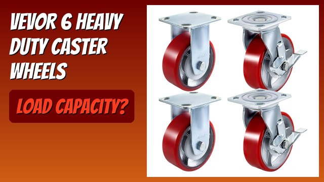 VEVOR set of four 6-inch polyurethane plate casters with side brakes