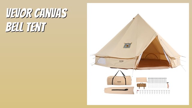 VEVOR 6 m canvas bell tent with a centre pole and door