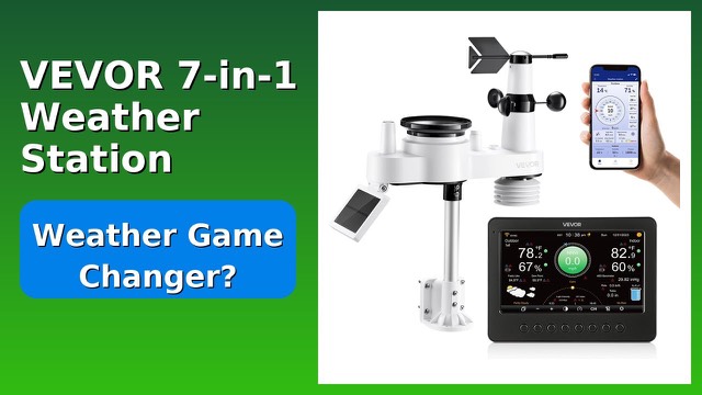 VEVOR 7-in-1 Wi-Fi weather station with 7-inch display and outdoor sensor