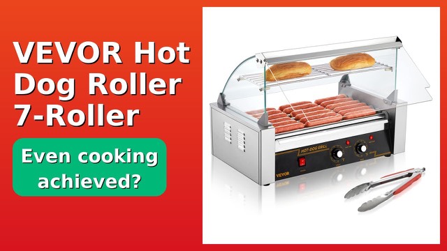VEVOR stainless steel hot dog roller with seven rollers and glass hood