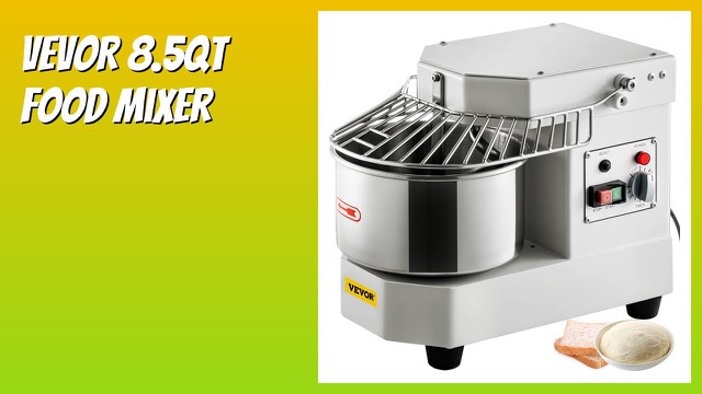 VEVOR 8.5Qt commercial spiral dough mixer with stainless steel bowl and safety shield