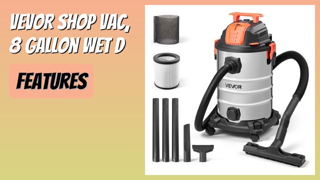 VEVOR 8-gallon wet/dry vacuum with metal tank and hose