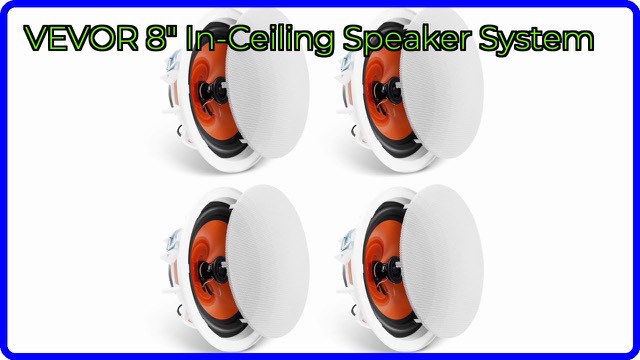 VEVOR 8-inch flush-mount ceiling speaker with white grille