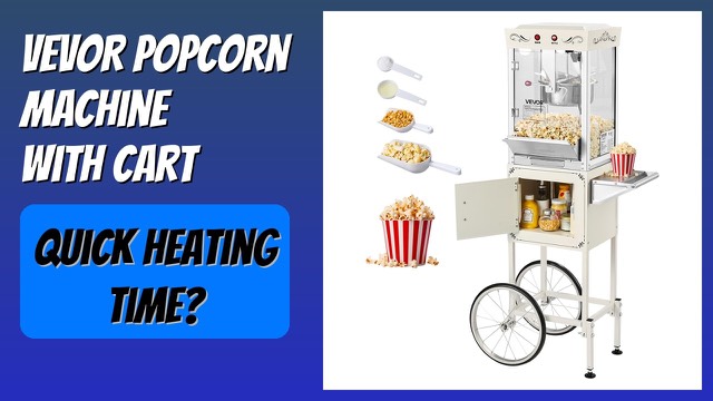 White VEVOR retro popcorn machine with glass panels on a cart