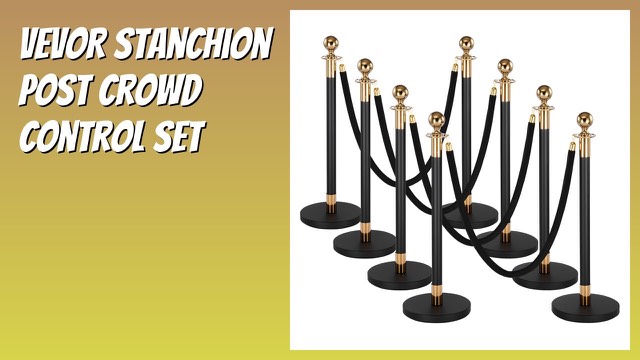 VEVOR black velvet rope stanchion set with stainless steel posts