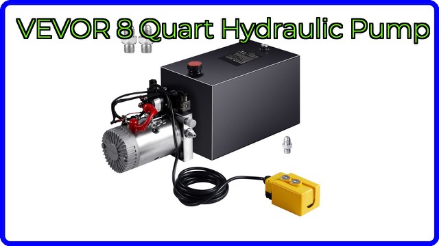 VEVOR 8-quart 12V double-acting hydraulic power unit with steel tank