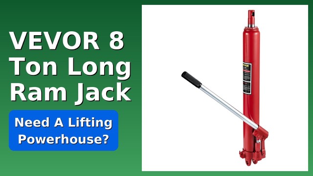 Red VEVOR 8-ton hydraulic long ram jack with handle