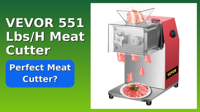 Red VEVOR electric meat cutting machine with stainless steel body and clear cover