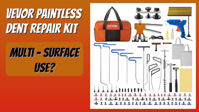 VEVOR 89-piece paintless dent repair kit with golden lifter, puller tabs and tool bag