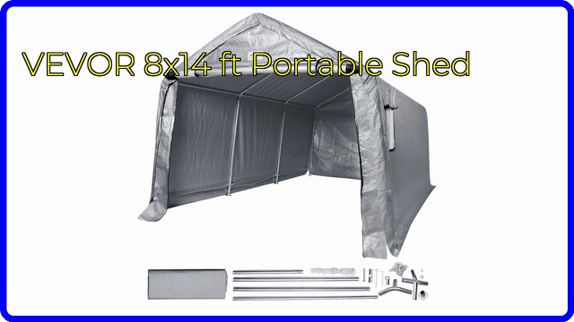 VEVOR 8x14 ft portable fabric storage shed with roll-up door