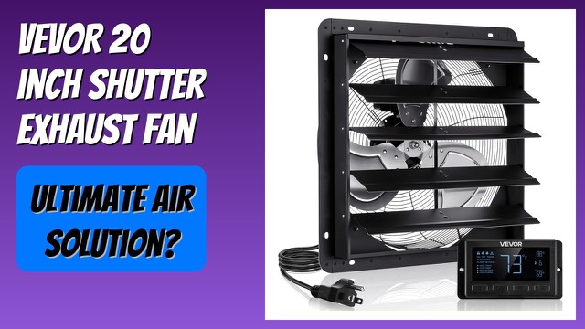 VEVOR black 20-inch wall-mounted shutter exhaust fan