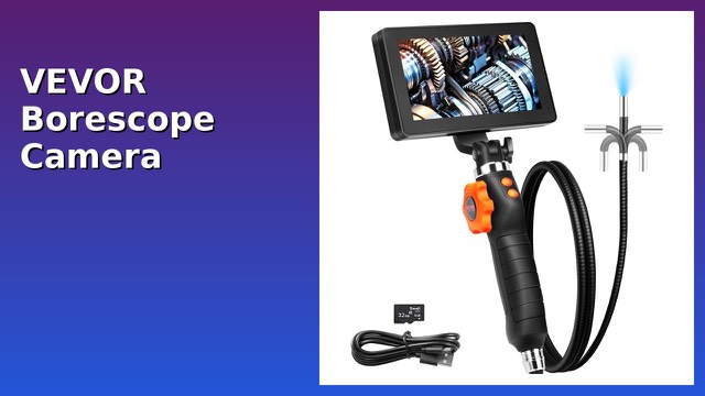 VEVOR articulating borescope with 5-inch screen and semi-rigid cable