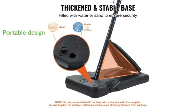 VEVOR B016B portable basketball hoop with 54-inch backboard on a wheeled base