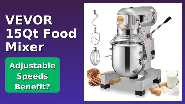 VEVOR 15-quart floor-standing commercial food mixer with stainless steel bowl