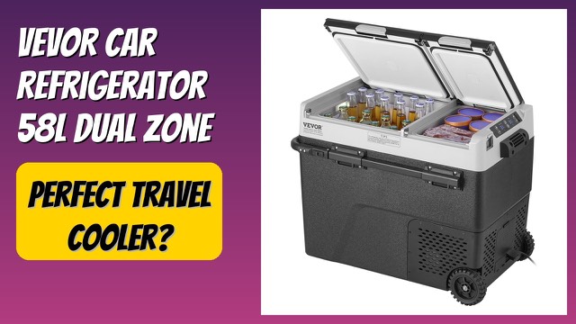 VEVOR B58 dual zone portable car refrigerator with wheels and telescopic handle