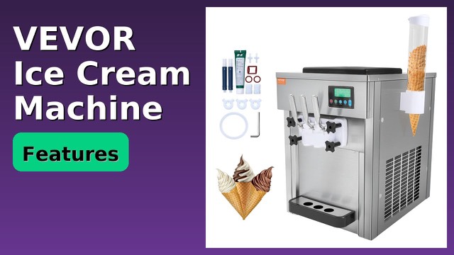 VEVOR commercial countertop soft serve ice cream machine in stainless steel