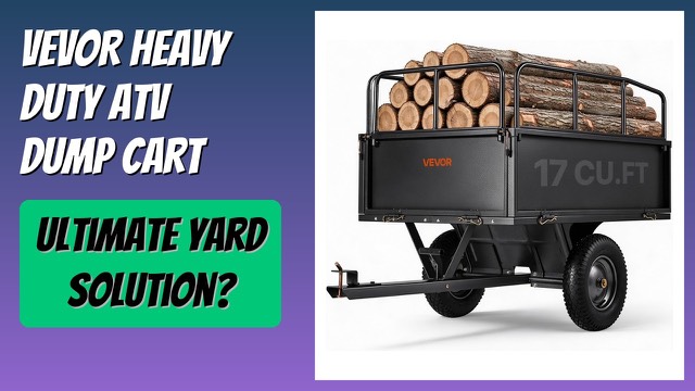 VEVOR steel tow-behind dump cart with large pneumatic tyres